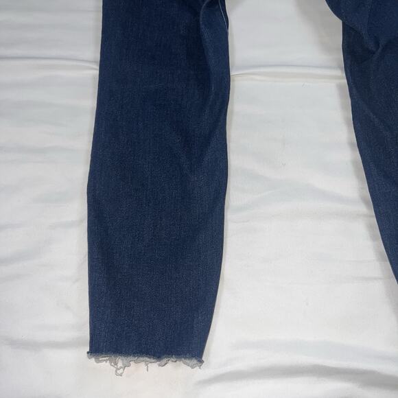 Everlane Jeans Women’s Size 31 Regular Blue Denim Mid Rise Slim Leg Raw Hem Pant - Picture 13 of 16